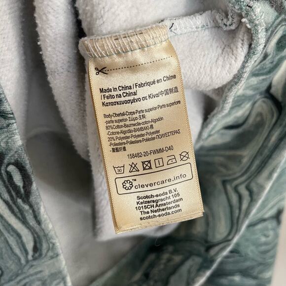 Scotch & Soda Blue Marbled UNSEEN Graphic Hoodie Sweatshirt - Picture 8 of 8